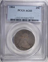 1804 BUST QUARTER PCGS AG-3