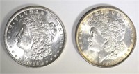 2- 1886 MORGAN DOLLARS, CHOICE BU