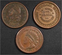 3-PATRIOTIC CIVIL WAR TOKENS