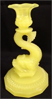 Yellow Glass Dolphin Candle Stick
