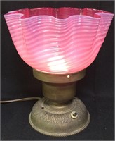 Cranberry Glass Table Lamp