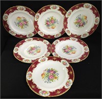 Set Of 6 Shelley England Duchess Plates