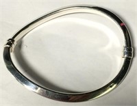 Italy Sterling Silver Hinged Bangle Bracelet