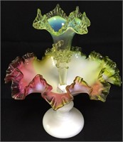 Pink & Yellow Glass Epergne