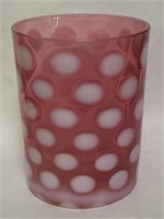 Cranberry Glass Thumb Print Cup