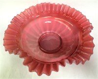 Victorian Cranberry Glass Bride's Bowl