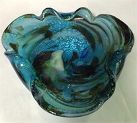 Blue Art Glass Tray