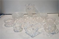 HEAVY CUT CLEAR GLASS BOWLS AND MORE