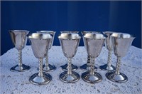 LOT OF 9 MADE IN DEMARK SP SILVER GOBLETS