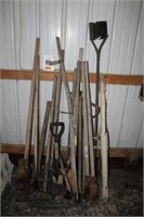 Scythe, Post Hole Digger, Ax, & Hand Tools
