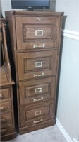 Oak Four Drawer File Cabinet