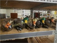 5 plastic mallard duck decoys
