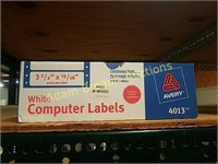 Avery computer labels, 3 1/2 X 15/16