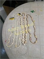 4 handmade seashell necklaces