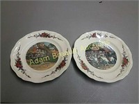 2 obernai France decorative plates