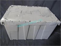 LOT, 4X, 13" x 11",GRAY PLASTIC SHIPPING CONTAINER