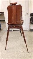 Wooden Collapsible Adjustable Easel, with Paints