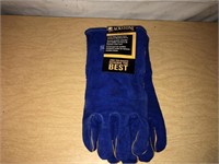 Pair Blackstone Leather Blue Welding Gloves Sz L