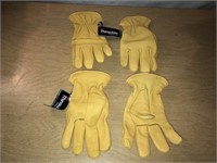 2 Pair 3M Thinsulate Insulate Leather Gloves Sz M