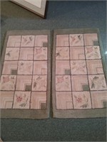 Pair of Vintage Window pane rugs