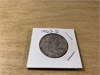 1962-D SILVER FRANKLIN Half Dollar in Case