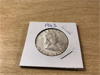 1963 SILVER FRANKLIN Half Dollar in Case