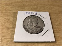 1953-D SILVER FRANKLIN Half Dollar in Case