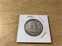 1951 SILVER FRANKLIN Half Dollar in Case