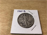 1941-D SILVER Walking Liberty Half Dollar in Case