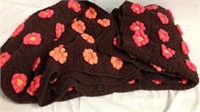 Vintage crocheted flower blanket