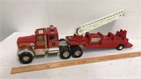 Tonka hook and ladder firetruck metal and plastic