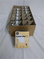 24 GE Crystal Clear 75 watt light bulbs
