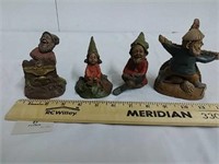 Four Tom Clark gnome figurines collectible