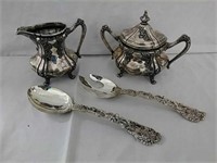 Vintage silver plated serving set