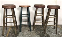 Lot of four wooden stools