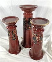 Ceramic candle pedestals lot