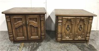 Set of two mid century end tables