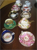 LOT OF TEN ENGLISH CUPS AND SAUCERS