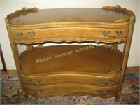 FANCHER MAHOGANY KIDNEY SHAPED GALLERY TOP SERVER