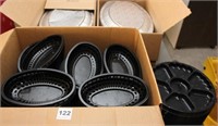 90+ large oval catering deluxe alu. trays, approx