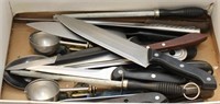 assortment of 22 knives, cleavers, sharpening