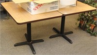pair of 42"x30" Formica style top pedestal tables