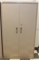 Steelcase tan double door utility cabinet with