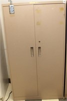 Steelcase tan double door utility cabinet with