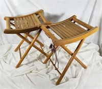 Vintage wood folding stools