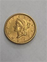 1852 $1 DOLLAR LIBERTY GOLD COIN