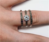 Set Of 3 St. Sil. Rings With Cubic Zirconia
