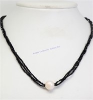 Ster. Sil. Pearl Necklace