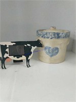 Cookie jar and cow picture frame