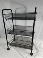 Rolling wire shelf storage cart